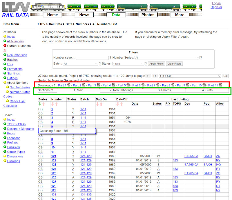 1.1.3.4 Non-standard elements of a list page screenshot